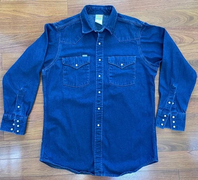 Camisa a Presión Vintage Carhartt Para Hombre S02 Denim Perla 17 x 35 Usada Muy Buena Foto 1 de 4