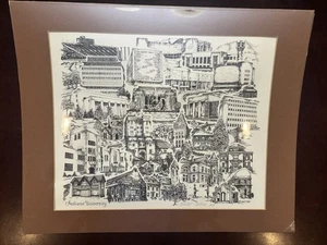 Vintage 1974 Indiana university Hoosiers Etched Artwork Brandt Carter Signed IU - Picture 1 of 6