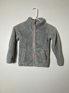 Columbia Fleece Full Zip Jacket Girls 6/6x Gray School Classic - Picture 1 of 4