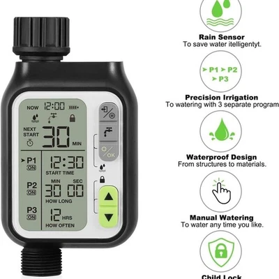 Sprinkler Timer, Outdoor Water Timer w/ Rain Delay/Manual/Automatic Programmable - Image 1 of 4