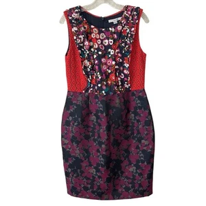 BODEN Woman Dress  Red and Black Sheath Mini Dress Sleeveless Crew Neck Size 8 - Picture 1 of 12