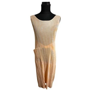 Delantal conmutador plisado ISSEY MIYAKE de una pieza naranja para mujer #EE BZA - Imagen 1 de 16