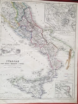 Antique Map of Ancient Italy Sicily Syracuse Reimer Sulzer Kiepert Berlin 1903 - Image 1 of 4