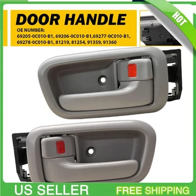 Par de manijas de puerta interior delantera izquierda y derecha beige para Toyota Tundra 2000-2006 Foto 1 de 4