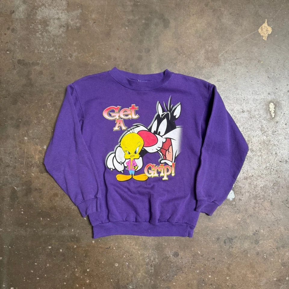 Sudadera De Colección 97 Looney Tunes “Get A Grip” Cuello Redondo - Silvestre y Piolín - Ch L Foto 1 de 4