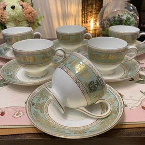 Wedgwood Columbia Sage Green Tea Cup Saucer - Picture 1 of 10