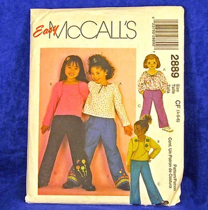 McCall's 2889 Niñas Prendas para el torso Pantalones Pull-on Patrón 4-6 ¡NUEVOS! - Imagen 1 de 1