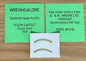 'Castillo Clun' WRENN & Hornby Dublo Clase 'Castillo Clun' transferencias de placa de identificación - Basildon - Imagen 1 de 1