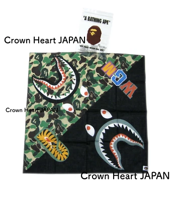 Nuevo A BATHING APE BAPE ABC TIBURÓN BANDANA Verde Camuflaje Auténtico Foto 1 de 4