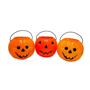 Vintage Halloween Jack o’-Lantern Pumpkin Bucket Blow Mold General Foam Plastics - Imagen 1 de 7