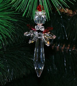 Natale Angelo Custode Ala Swarovski Crystal Appendino grande Guardian Angel - Imagen 1 de 1
