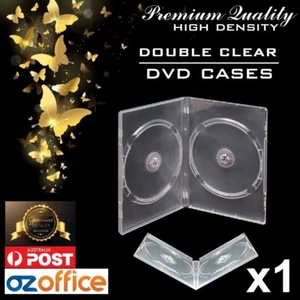 PREMIUM 1 x DOUBLE Clear DVD Case 14mm Spine Standard Size DOUBLE DVD Cover - Picture 1 of 2