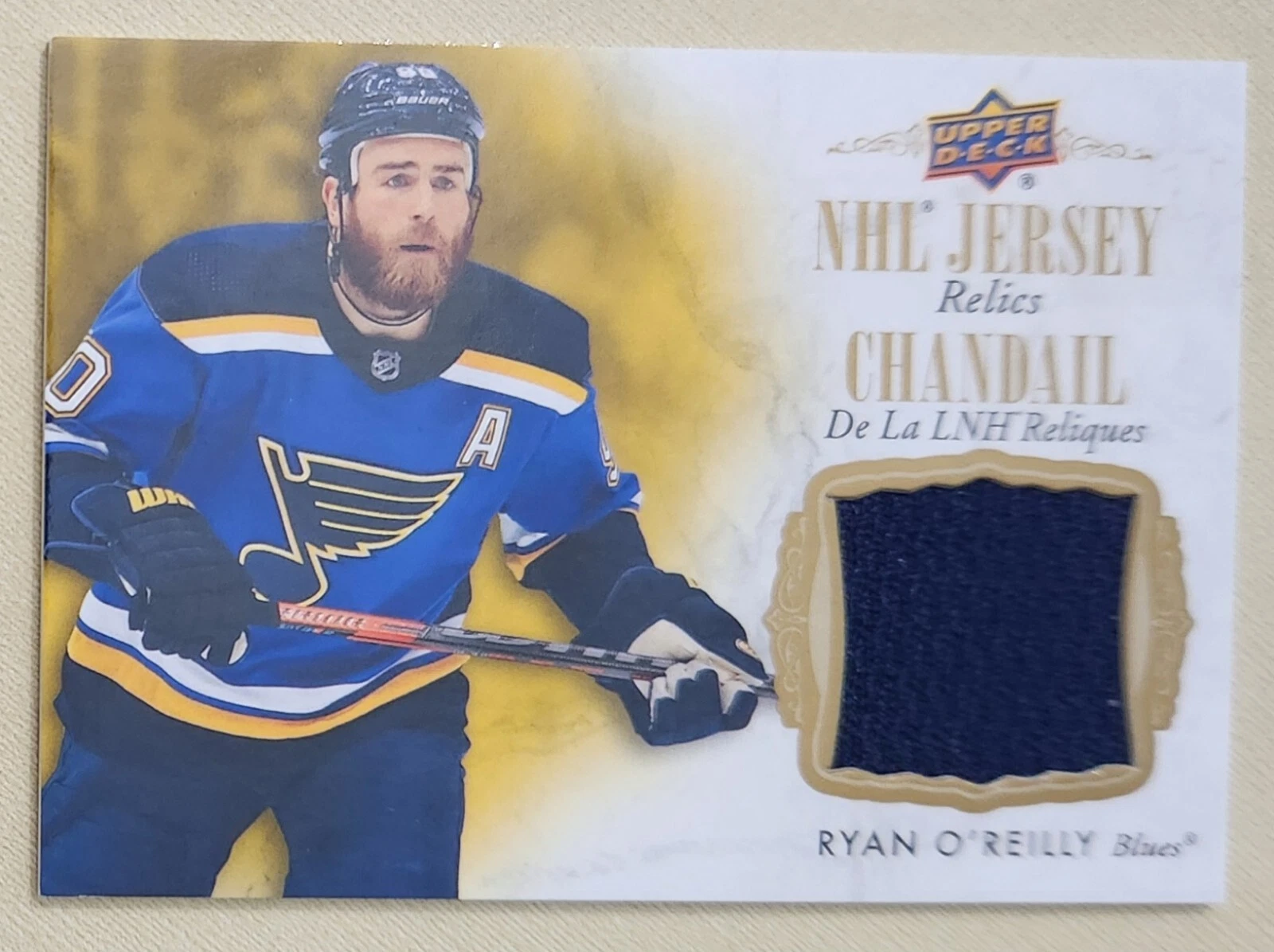 2020-21 Upper Deck Tim Hortons NHL Jersey Relics Ryan O’Reilly Game Used Blues