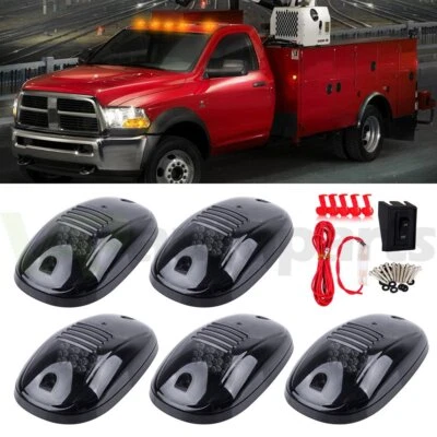 5x 12Led Smoke Cab Marker Amber Lights+Wiring kit For 03-18 Dodge Ram 4500 3500 - Image 1 of 4