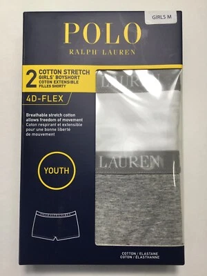 Polo Ralph Lauren Big Girls Stretch Cotton Boyshorts, 2 Pack Size M - Image 1 of 4