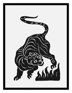 Patrón de carta de punto de cruz contado de arte popular animal tigre de Russian Ryback - Imagen 1 de 8