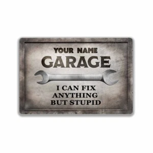 Personalized Rusty GARAGE Metal Sign Man Cave Custom Decor Gift SIGN or DECAL - Picture 1 of 9