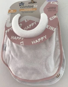 Tommee Tippee Comfee Fit ~ 2 Reversible Bibs Absorbent Dribble Catcher - Picture 1 of 4