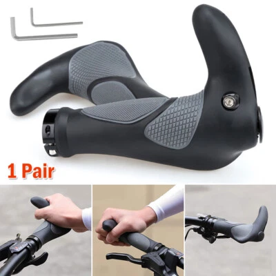 2PCS Ergonomic Rubber Bar End Handlebar Cycling Bicycle Grips MTB Mountain Bike - Image 1 of 4