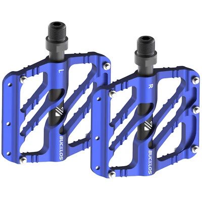 BUCKLOS 9/16" Pedales Bicicleta 3 Rodamientos MTB Carretera Antideslizante Aluminio Sellado 1 Par Foto 1 de 4