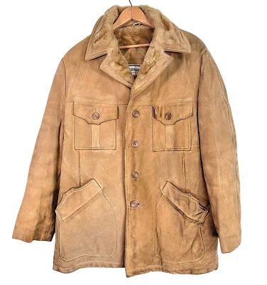 Vintage McGregor Suede Leather Faux Fur Lined Chore Jacket READ - Image 1 of 4