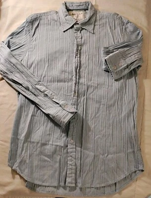 Hombres Guess Los Angeles Azul Volantes Dardos Rayas Algodón Camisa de Vestir De Colección XL NUEVO SIN ETIQUETAS Foto 1 de 4