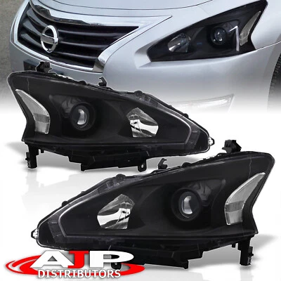 Black Clear Driving Halogen Head Lights Lamps For 2013-2015 Nissan Altima Sedan Foto 1 de 4