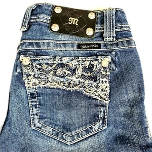 Miss Me 27 Bootcut Lacey Blingy JP5365B Medium Wash Womens Blue Denim Jeans - Picture 1 of 12