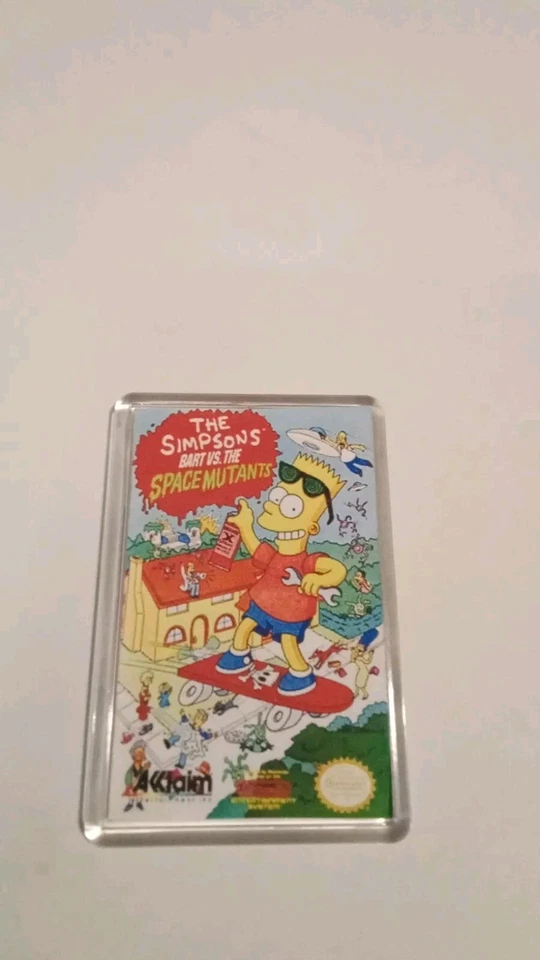 Los Simpson Bart Vs Los Mutantes del Espacio Sega Masters Juego Cubierta Nevera Imán  Foto 1 de 1