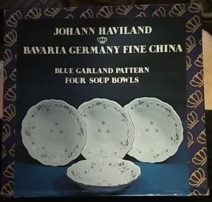 Johann Haviland Blue Garland (4) Soup Bowls West Coast Best Shipping Cost - Picture 1 of 2