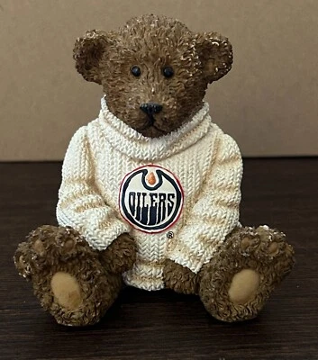 Vintage Edmonton Oilers Bear Figurine - Image 1 of 3