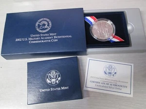 2002 US Military West Point Mint UNCIRCULATED Silver Dollar Commemorative Coin - Picture 1 of 3