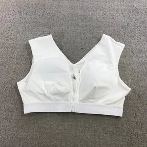 Tommie Copper Shoulder Support Bra With Zipper Womens 3XL XXXL White Top Casual - Picture 1 of 8