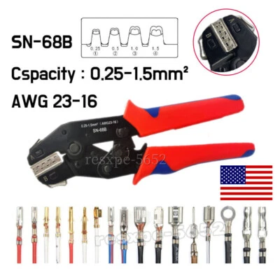 SN-68B Crimping Plier Crimper Tool 0.25-1.5mm² for Dupont,TE,JST,Molex Terminal - Image 1 of 4
