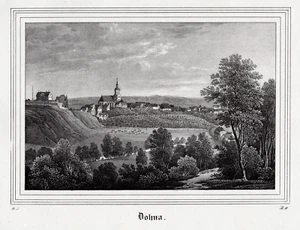 Dohna. Gesamtansicht. Lithographie aus Saxonia um 1840 - Bild 1 von 1