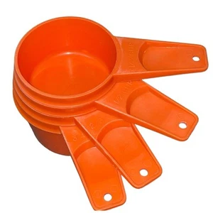 Tupperware Measuring Cups 762 763 764 765 Orange Nesting Stackable Set of 4 - Picture 1 of 14