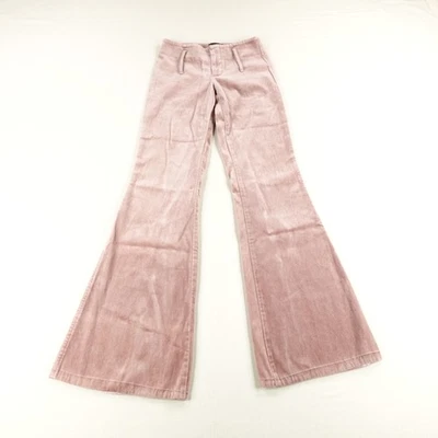 Vintage Bebe Pants Womens 2 Pink Super Flare Boot Velour Low Rise Sweats Y2K USA - Image 1 of 4