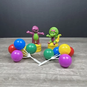 Globos estampillas vintage de Barney y Baby Bop adorno para pasteles Lyons DecoPac 2000 T22 - Imagen 1 de 11