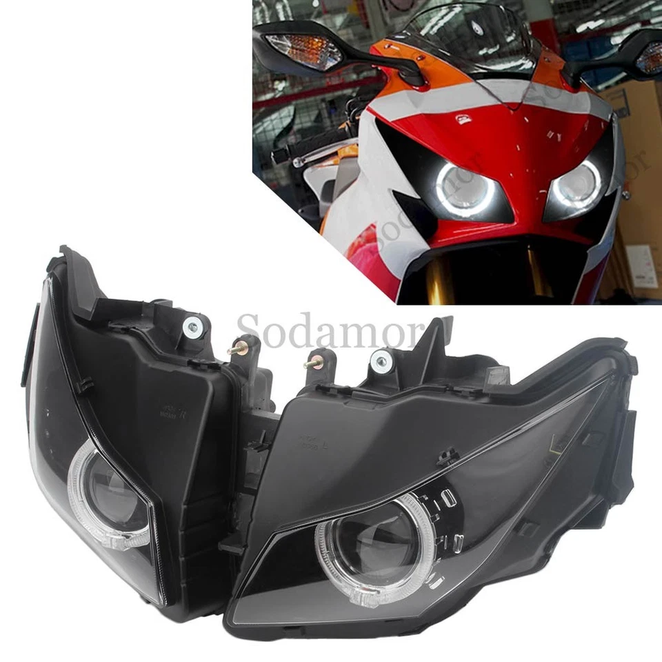 Faro blanco ojos de ángel completamente montado haz alto/bajo para Honda CBR1000RR 12-15 Foto 1 de 4