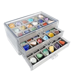 Vitrina de roca, caja de colección de roca, estante de exhibición de cristal, colección de roca b... - Imagen 1 de 7