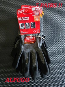 Milwaukee 48-73-7022 Cut Level 8 High Dexterity Nitrile Dipped Gloves ~5 PAIRS~L - Picture 1 of 10