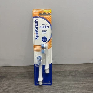Spinbrush Pro Clean Replacement Brush Heads 2-Pack Soft Pro Action Clean - Picture 1 of 3