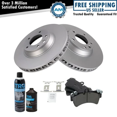Kit metálico delantero con rotor recubierto de pastillas de freno con fluidos para Audi Porsche VW Foto 1 de 4