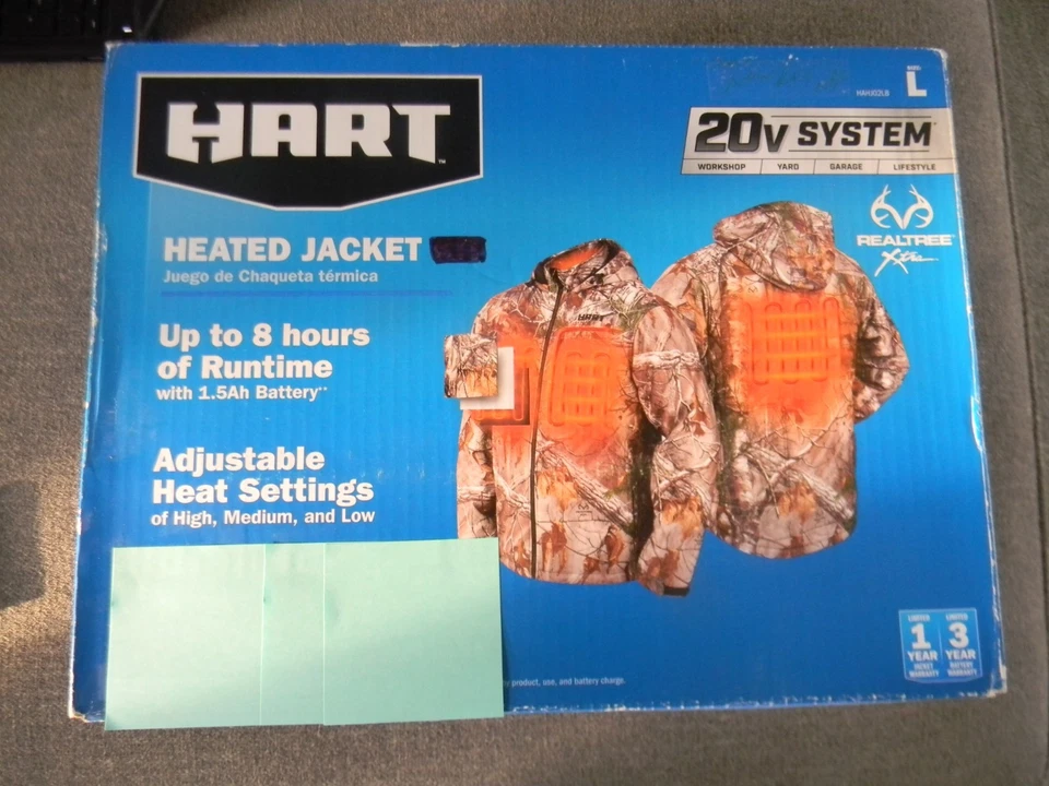 NEW HART 20-Volt Heated Jacket Men's Large Realtree Camouflage - JACKET ONLY - Image 1 of 1