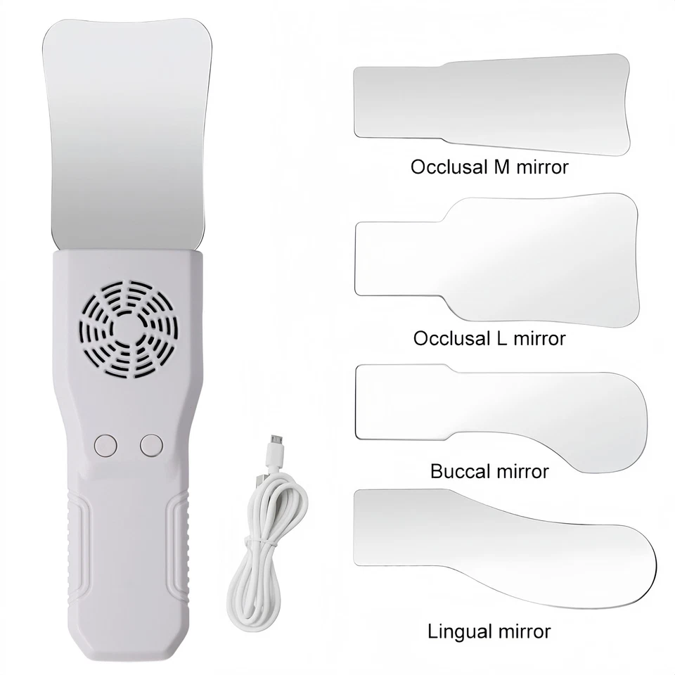 Espelho oclusal odontológico LED sem neblina sistema fotográfico intra-oral 4 espelhos anti-neblina - Imagem 1 de 4