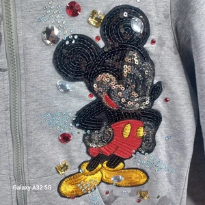 Disney Mickey Mouse Gr. L Sweatshirt Reißverschluss Jacke Pailletten Schmuck L/S - Bild 1 von 16
