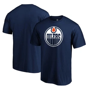 Men's Navy Edmonton Oilers Logo T-Shirt - Picture 1 of 3