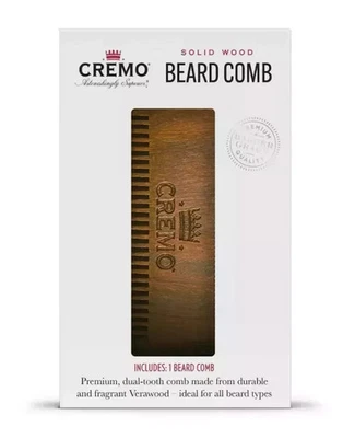 CREMO Beard COMB Dual-sided made From Durable & Fragrant Verawood - Image 1 of 3
