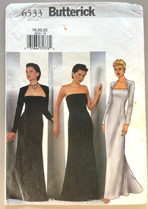 Butterick Misses' Shrug, patrón de vestido 6533 talla 18-22 SIN CORTAR - Imagen 1 de 2