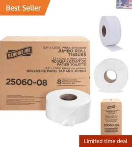 Pack of 8 Jumbo Bath Tissue Rolls - Soft, Eco-Friendly, Fragrance-Free Solution - Picture 1 of 10
